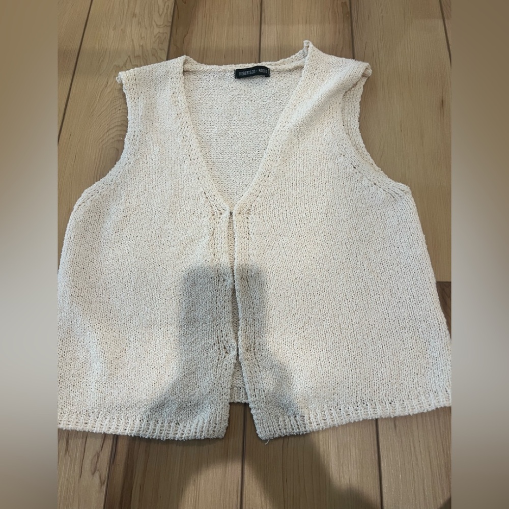 Robertson + Rodeo Cream Knit Sleeveless Cardigan